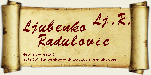 Ljubenko Radulović vizit kartica